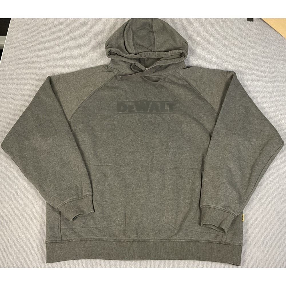 Dewalt Hoodie 2XL Dark Charcoal Grey Heavy Duty Thick Drawstrings *Excellent*